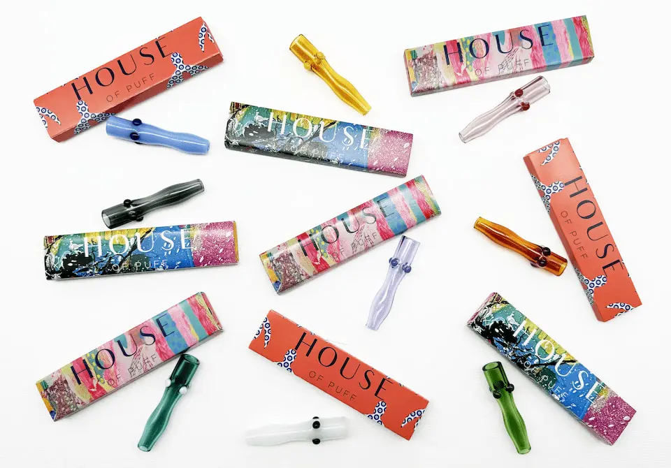 Multicolored Cigarette Holders and Rolling Papers