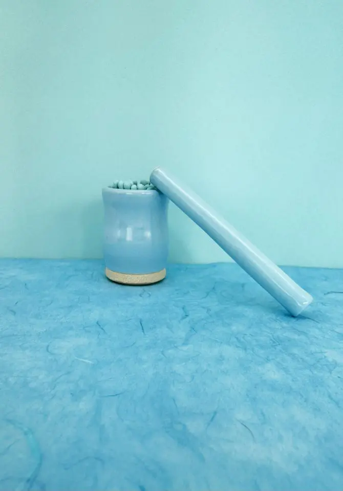 Blue Match Striker and Holder Pipe Set House of Puff